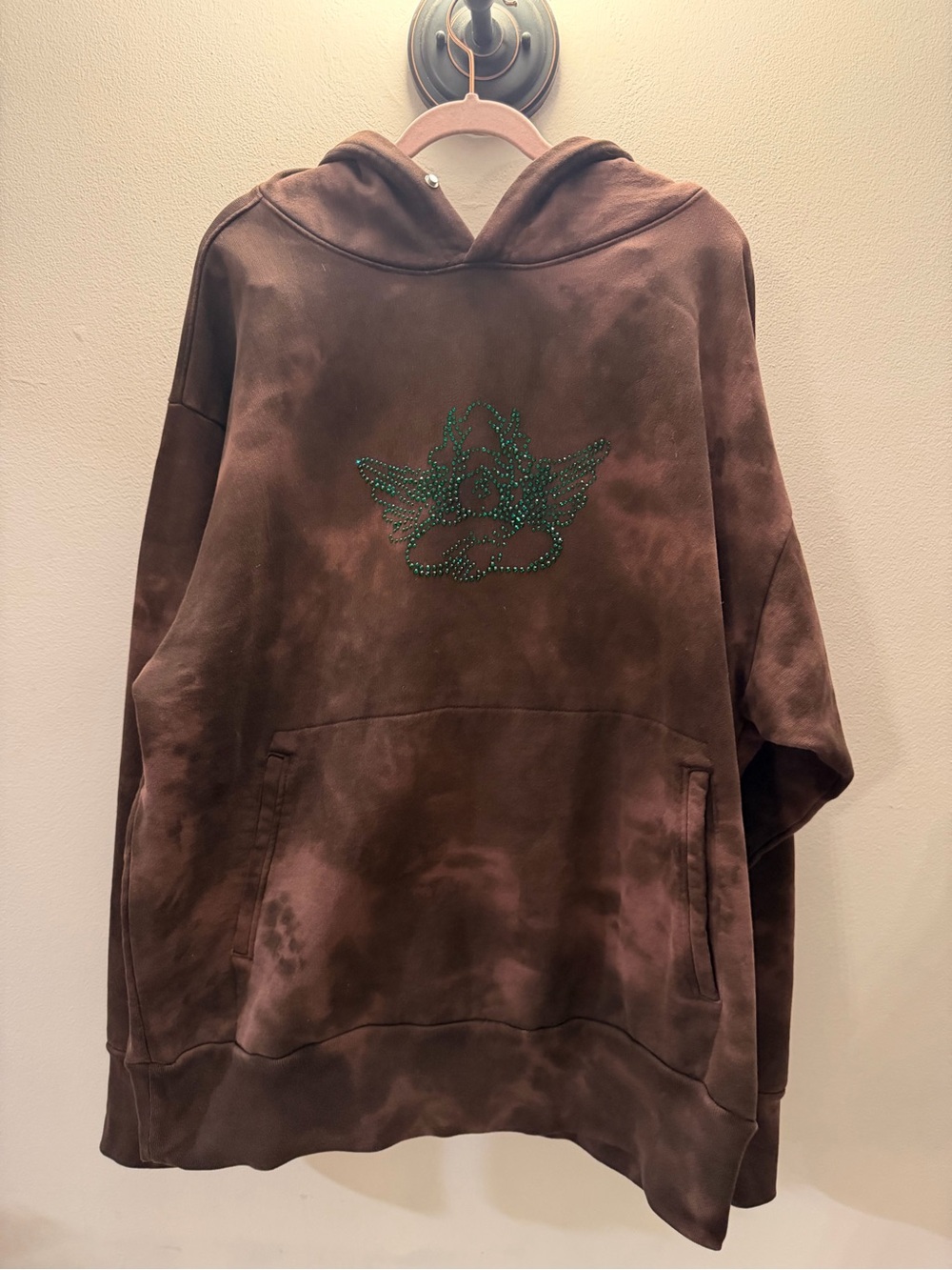 Boys Lie It's A Wonderful Day To Dump Them Hoodie Brown Tie Dye Rhinestone OS